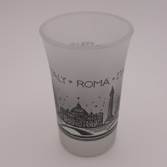 Italy Roma Wide Mouth Smoked Shot Glass - Picture 1 of 9
